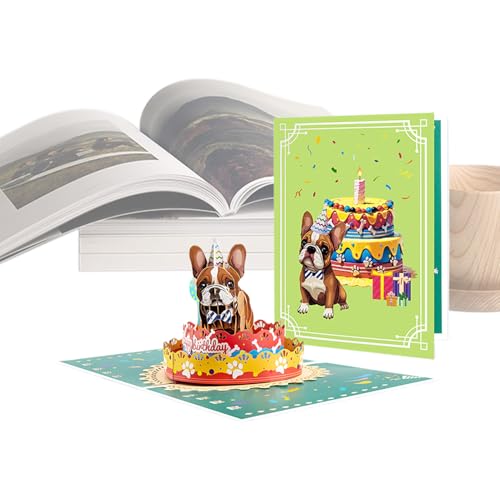 Générique 3D Birthday Card, Dog Themed Up Card, Cute Greeting Note, Fun Surprise, Gift Message for Kids, Adults, Lightweight and Sturdy Construction, 40 x 19 x 2 x 2 cm von Générique