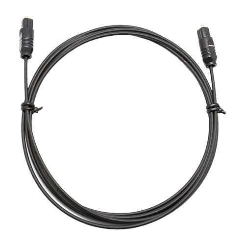 Générique Digital Optical Audio Kabel, Fiber Optic Speaker Kabel, High-Performance Metal Connector, 1,5 m Länge für Home Theater & Sound Bar, Schwarz, Single Pack von Générique