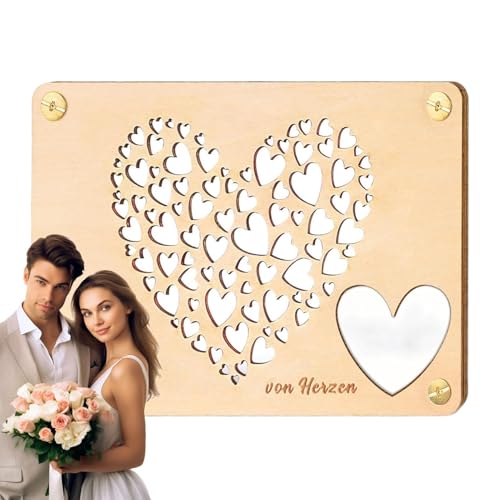 Générique Liebeshochzeitskarte, Liebeskarte zur Hochzeit - Liebesgrußkarte zum Valentinstag | Süße Holzgrußkarte zur Hochzeit, Liebesgrußkarte aus Holz von Générique