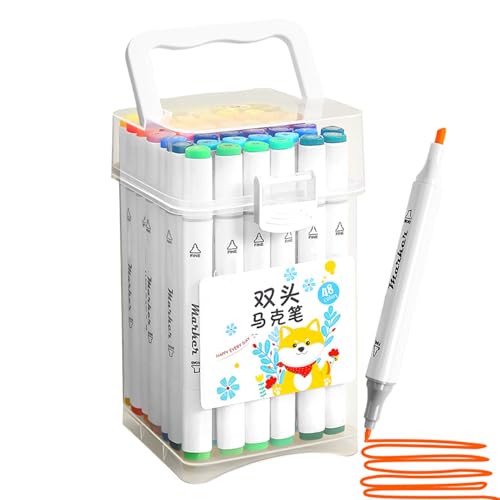 Générique Marker Pens, Coloring Art Markers, 3,35 x 3,35 Zoll Double Tip Design, Quick Drying Ink, Crafts Use Stationery für 48 lebendige Farben, Sketching Journaling Tools, Scrapbooking Supplies Générique Marker Pens, Coloring Art Markers, 3,35 x 3,35 Zoll Double Tip Design, Quick Drying Ink, Crafts Use Stationery für 48 lebendige Farben, Sketching Journaling Tools, Scrapbooking Supplies von Générique