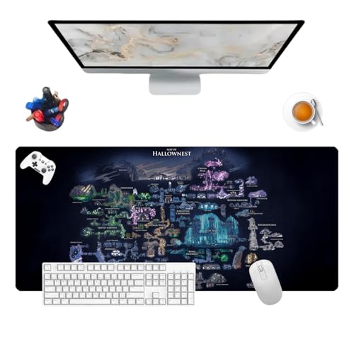 Générique The Hollow Knight Gaming Mauspad, 900 x 400 x 3 mm, Schreibtischunterlage, wasserdicht, Anime-Gaming-Mauspad und rutschfeste Gummiunterseite, für Computer (13) von Générique