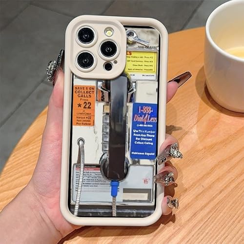 Générique Vintage Phone Booth Case, Retro Public Phone Booth Design Schutzhülle für iPhone 11 12 13 14 15 16 Plus Pro Max (iPhone 11 Pro, Weiß-B) von Générique