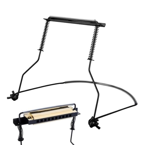 Harmonica-Halterung, Mundharmonika-Halterung, verstellbar, 10 Löcher, Hals-Halterung aus Metall, professionelles Zubehör für Musiker Harmonica-Halterung, Mundharmonika-Halterung, verstellbar, 10 Löcher, Hals-Halterung aus Metall, professionelles Zubehör für Musiker von Générique