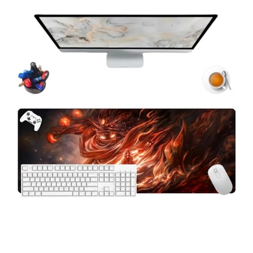 Japanese Uchiha Clan Pretty Mauspad für Büro, rutschfest, strukturierte Oberfläche, 800 x 300 x 3 mm, für Computer, Gamer, Büro und Laptops von Générique