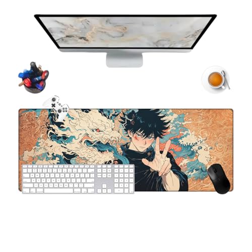 Jujutsu Megumi Anime Pretty Mauspad, Anime, Büro, rutschfest, strukturierte Oberfläche, 800 x 300 x 3 mm, für Computer, Gamer, Zuhause und Laptops (3) von Générique
