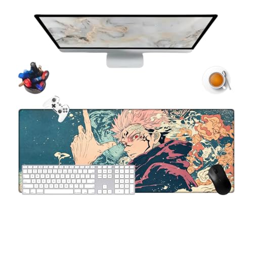 Jujutsu Sukuna Anime Pretty Mauspad, Anime, Büro, rutschfest, strukturierte Oberfläche, 800 x 300 x 3 mm, für Computer, Gamer, Zuhause und Laptops (3) von Générique
