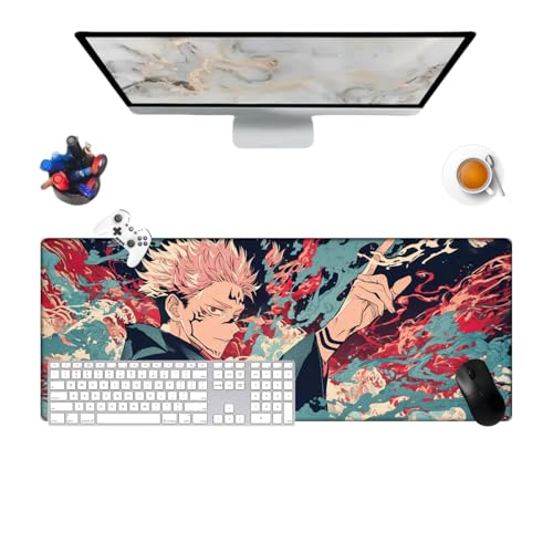 Jujutsu Sukuna Anime Pretty Mauspad, Anime, Büro, rutschfest, strukturierte Oberfläche, 800 x 300 x 3 mm, für Computer, Gamer, Zuhause und Laptops (4) von Générique