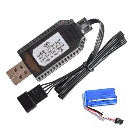 Kabel des RC-Ladegeräts – Lithium-USB-Adapter, Spielzeug-Akku-Kerze | Ausgang 7,4 V 1000 mA, Anschluss SM 2P 3P 4P für Airplane Helikopter Power Auto Schnellladung Kabel des RC-Ladegeräts – Lithium-USB-Adapter, Spielzeug-Akku-Kerze | Ausgang 7,4 V 1000 mA, Anschluss SM 2P 3P 4P für Airplane Helikopter Power Auto Schnellladung von Générique