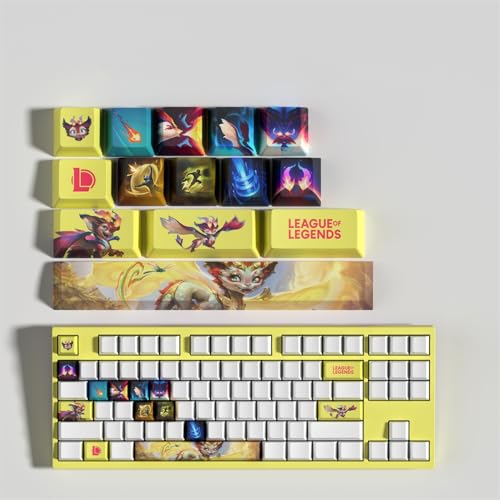 LOL 14 Tastenkappen OEM-Profil Ergonomisch, Material PBT OEM Profile Dye Sublimation Layout, kompatibel mit den meisten mechanischen Tastaturen (Smolder) von Générique