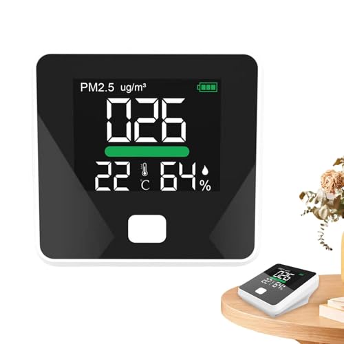 Luftqualitätsmonitor für den Innenbereich – digitaler Staubsensor mit Temperatur und Feuchtigkeitsmesser | Tragbarer Umweltdetektor für Haus, Wohnung, Klasse, Vehicu Luftqualitätsmonitor für den Innenbereich – digitaler Staubsensor mit Temperatur und Feuchtigkeitsmesser | Tragbarer Umweltdetektor für Haus, Wohnung, Klasse, Vehicu von Générique