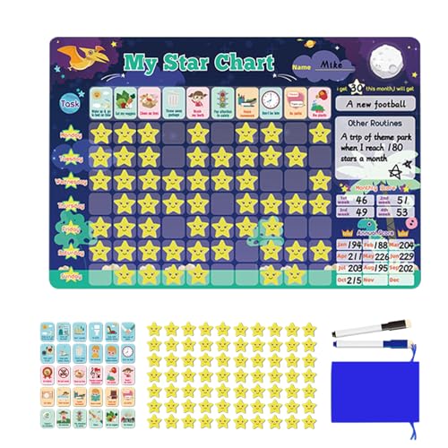 Magnetic Chore Chart, Colorful Responsibility Board, 40 x 30 x 40 cm (16,93 x 12,01 x 0,59 Zoll) Fun Reward Tracker mit wiederverwendbarem Trockenfunktion, Visual Task Organizer für Zuhause und von Générique
