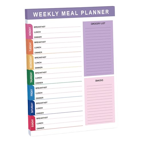 Meal Planner Notebook, 60 Blatt, Wochenplaner, A5 Tagesplaner, Gesundheitsberatung, Diät-Tracking, Tear-Off Feast Planning Notizblock für Männer und Frauen, 20 x 13 x 14 cm Meal Planner Notebook, 60 Blatt, Wochenplaner, A5 Tagesplaner, Gesundheitsberatung, Diät-Tracking, Tear-Off Feast Planning Notizblock für Männer und Frauen, 20 x 13 x 14 cm von Générique