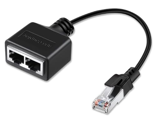 RJ45 Netzwerkverteileradapter, 1-Male und 2-weibliche Ethernet-Verteilerkabel, kompatibel CAT5, CAT5E, CAT6 und CAT7 Ethernet-Kabeln, geeignet für Netzwerkverbindungen Haushalten und Büros RJ45 Netzwerkverteileradapter, 1-Male und 2-weibliche Ethernet-Verteilerkabel, kompatibel CAT5, CAT5E, CAT6 und CAT7 Ethernet-Kabeln, geeignet für Netzwerkverbindungen Haushalten und Büros von Générique