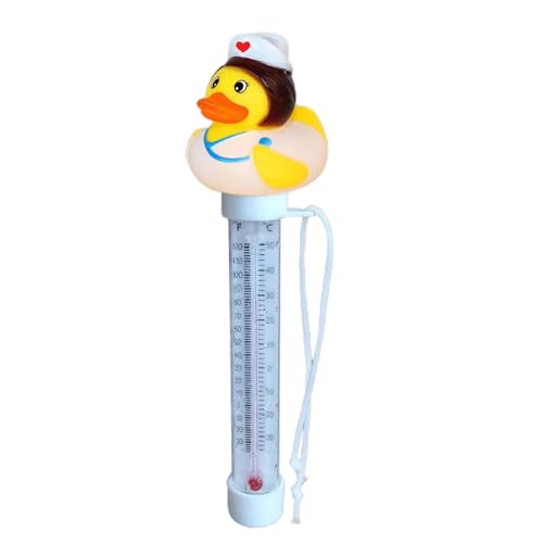 Schwimmende Ententhermometer – Entensensor aus Vinyl, Poolschwimmer, Tanksonde | Kleine genaue Anzeige mit Seil, digitales Wassertemperatur-Thermometer für l Schwimmende Ententhermometer – Entensensor aus Vinyl, Poolschwimmer, Tanksonde | Kleine genaue Anzeige mit Seil, digitales Wassertemperatur-Thermometer für l von Générique
