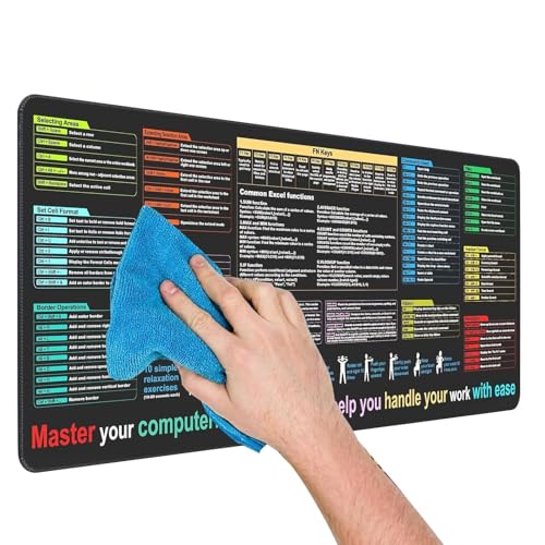 Shortcut-Matte, ergonomisch, optimiert, Schreibtischschutz, großes Format, schmutzabweisend – Computerzubehör für Buchhalter, Programmierer, Lernbereiche und Posten von Générique
