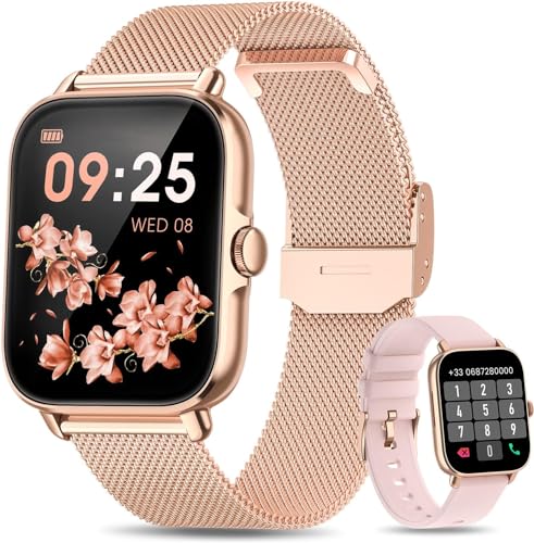 Smartwatch für Damen, Fitness Smartwatch: 4,7 cm (1,83 Zoll), Vollbild-Armbanduhr mit Anruf, Bluetooth 100 + Sport-Mod-Monitor, Herzfrequenzmesser, Schrittzähler, Musik-Player, Smartwatch (noch 1 von Générique