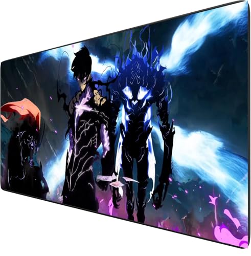 Solo Leveling Mauspad, Anime, großes Gaming-Mauspad, wasserfest, mit rutschfester Gummibasis, strukturierte Oberfläche für Computer und PC Gaming, 800 x 300 mm Solo Leveling Mauspad, Anime, großes Gaming-Mauspad, wasserfest, mit rutschfester Gummibasis, strukturierte Oberfläche für Computer und PC Gaming, 800 x 300 mm von Générique