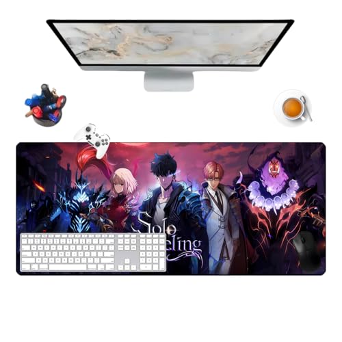 Solo Leveling Pretty Anime Mauspad für Büro, rutschsicher, strukturierte Oberfläche, 900 x 400 x 3 mm, für Computer, Gamer-Büro, Zuhause und Laptops (1) von Générique