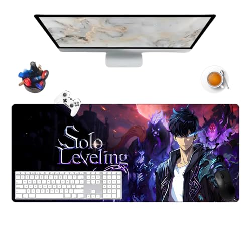 Solo Leveling Pretty Anime Mauspad für Büro, rutschsicher, strukturierte Oberfläche, 900 x 400 x 3 mm, für Computer, Gamer-Büro, Zuhause und Laptops (2) von Générique
