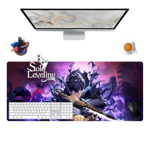 Solo Leveling Pretty Anime Mauspad für Büro, rutschsicher, strukturierte Oberfläche, 900 x 400 x 3 mm, für Computer, Gamer-Büro, Zuhause und Laptops (3) von Générique