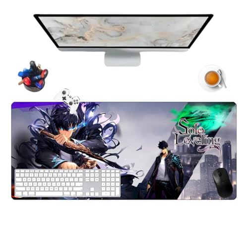Solo Leveling Pretty Anime Mauspad für Büro, rutschsicher, strukturierte Oberfläche, 900 x 400 x 3 mm, für Computer, Gamer-Büro, Zuhause und Laptops (6) von Générique