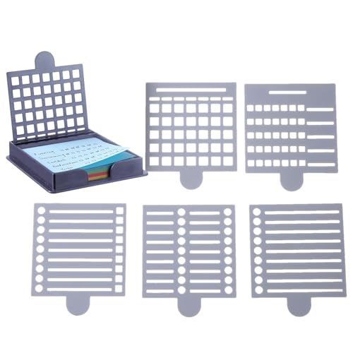 Sticky Note Stencil Template, Sticky Notepad Holder mit Stencil, 3 x 3 Zoll, Compact Desktop Memo Pad Organizer, Practical Office Supplies, Schreibzubehör für Schreibtisch von Générique