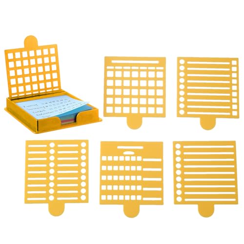 Sticky Note Stencil Template, Sticky Notepad Holder mit Stencil, 3 x 3 Zoll, Compact Desktop Memo Pad Organizer, Practical Office Supplies, Schreibzubehör für Schreibtisch von Générique