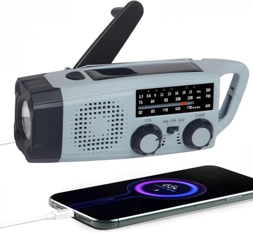 Tragbares Notfall-Radio, FM/AM/SW Notradio mit Aufladen des Solarradios, Dynamo, mit Handkurbel, mit Taschenlampe, Leselampe, LED, 2000 mAh, Powerbank SOS Alarm, Outdoor Camping Tragbares Notfall-Radio, FM/AM/SW Notradio mit Aufladen des Solarradios, Dynamo, mit Handkurbel, mit Taschenlampe, Leselampe, LED, 2000 mAh, Powerbank SOS Alarm, Outdoor Camping von Générique