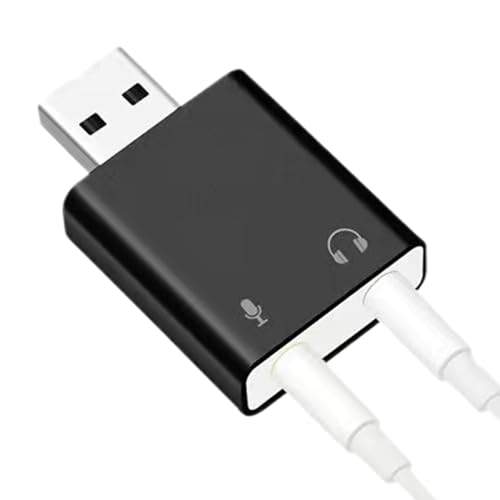 USB Sound Card Adapter, Plug and Play USB Sound Card, External USB Sound Card, USB Sound Card mit 3,5 mm Klinke, USB Audio Konverter für Kopfhörer und Lautsprecher, USB Sound Card für USB Sound Card Adapter, Plug and Play USB Sound Card, External USB Sound Card, USB Sound Card mit 3,5 mm Klinke, USB Audio Konverter für Kopfhörer und Lautsprecher, USB Sound Card für von Générique