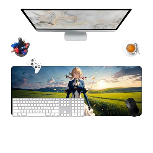 Violet-Evergarden Pretty Mauspad, rutschfest, strukturierte Oberfläche, 800 x 300 x 3 mm, für Computer, Gamer, Zuhause und Laptops (4) von Générique