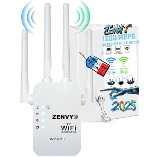 WLAN-Repeater RE330, WLAN-Verstärker AC1200 Mbps, Gigabit-Ethernet-Port, leistungsstarker WLAN-Repeater, kompatibel mit Internetboxen, genießen Sie, ohne Ihre Box zu wechseln von Générique