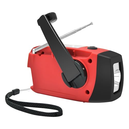 Wetterradio – Solarradio mit Kurbel | wiederaufladbar mit Kurbel mit LED-Taschenlampe und Leselampe, Wetterwarnung AM/FM/NOAA, Wetter mit Solarlaternen von Générique