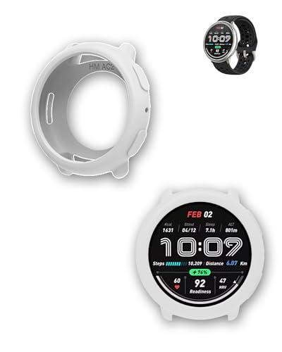 (2 Pack) Hülle Kompatibel mit Amazfit Active2 Smartwatch, Silikon Schutzhülle Cover Shell Sturzfest und Kratzfest Cover Frame Shell Weiß von Generisch