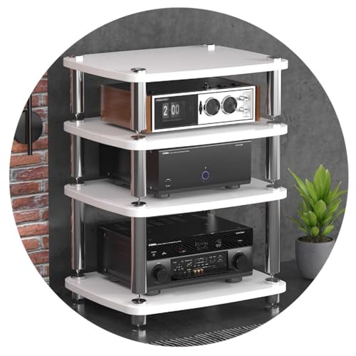 1/2/3/4-lagiges HiFi-Audio-Schrank, HiFi-Ständer, Plattenspieler, MDF-Ständer, Audio-Rack mit stoßdämpfenden Füßen, Endstufe, Regal, Geräteschrank 1/2/3/4-lagiges HiFi-Audio-Schrank, HiFi-Ständer, Plattenspieler, MDF-Ständer, Audio-Rack mit stoßdämpfenden Füßen, Endstufe, Regal, Geräteschrank von Generisch