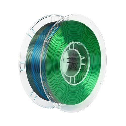 1,75 mm 1 kg zweifarbiges PLA-Filament for 3D-Drucker, Seidenblaugrün, 3D-Druckmaterial, Magic Color Sublimation Duotone, 250 g, 500 g(Silk Blue Gree 250g) von Generisch