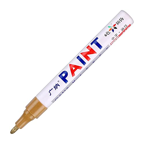 1 Stücke Wasserdicht Paint Marker Stift Für Autoreifen Reifenprofil Gummi Metall 5 ML Laminat Reparaturset Buche Hell (Gold, One Size) von Generisch