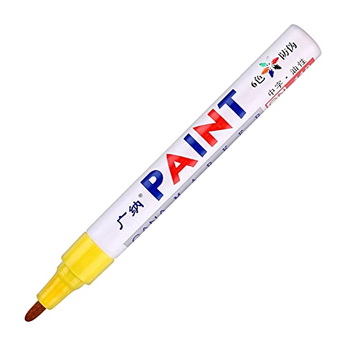 1 Stücke Wasserdicht Paint Marker Stift Für Autoreifen Reifenprofil Gummi Metall 5 ML Laminat Reparaturset Buche Hell (Yellow, One Size) von Generisch