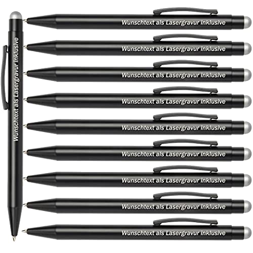 10 Stück 2in1 Touchscreen Stift Kugelschreiber mit Gravur als Geschenk & (Symbole siehe Bilder) 2in1 Touch Pen + Kugelschreiber mit Gravur (gleiche Gravur) PS73 von Generisch