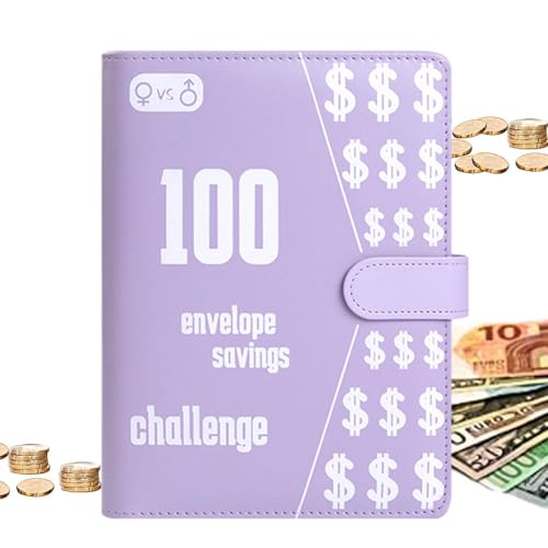 100 Umschläge Saving Challenge Binder, 100 Umschläge Geld Sparen Herausforderung - Geldumschlag für Paare, Budget Planner Geld sparen leicht gemacht von Generisch