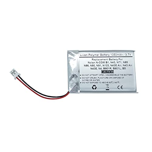 1050mAh 3.7V Ersatzbatterie für Nolan N-COM B1, N43, N71, N85, N86, N90, N91, N103, N43E Luft, N43 Luft, N43E, N4, B901R, B901L, B5 von Generisch