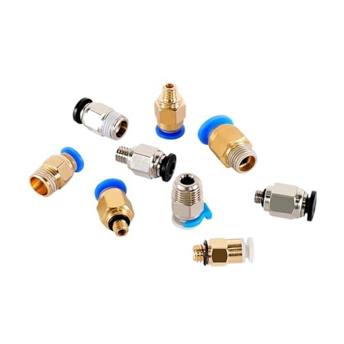 10Pcs PC4-M6 PC4-M10 PC6-01 Pneumatische Fitting PC4-M10 for Ender3/3 Pro/3 V2 Ender5/5Pro/5 Plus 3D Drucker Teile(PC4-M5 Sliver) von Generisch