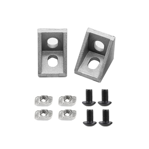 2/4 stücke 2020 Aluminiumprofil Eckwinkelhalterung Anschlussverschluss mit Mutter + M5 Flachkopfschraube for V-Slot 3D-Druckerteile(2pcs) von Generisch
