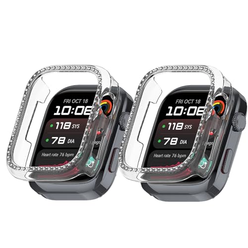 2 Stück Bling Hülle für Huawei Watch D2 Cover Case Hard PC Kristall Diamanten Strass Schutzhülle Bumper Shell Smartwatch ohne Displayschutzfolie (klar/klar) von Generisch
