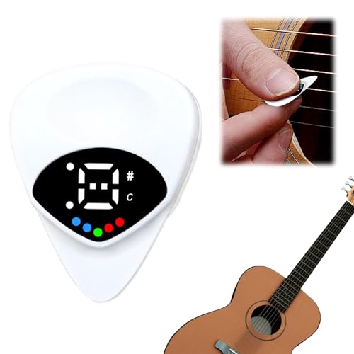 2-in-1 Gitarren-Stimmgerät und Gitarrenplektrum, digitales Gitarrenplektrum mit LED-Bildschirm, 0,6 mm Gitarrenplektrum mit 12 gleichen Temperamenten, Musiknote, effizientes Stimmen, ideales von Generisch