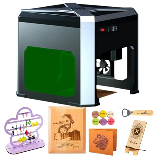 2-in-1-Lasergravierer und -schneider mit Ultra HD 0,05 mm Präzision für DIY-Kunst, Logo-Design auf Holz, Vinyl, Leder, Glas von Generisch