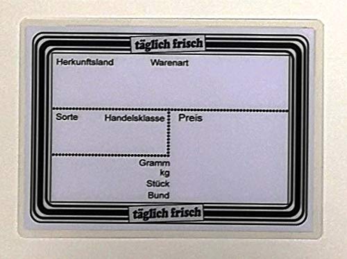 20 weisse laminierte Preisschilder 111 x 154 mm für Obst und Gemüse mit Aufdruck Werbesymbole von Generisch