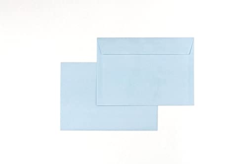 25/50/100x Briefumschlag DIN C6 Fensterlos (Hellblau, 25) von Generisch