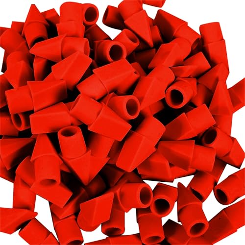 30er Pack Bleistift Radiergummis Set Bleistift Radiergummi Kappen Bunte Stift Radiergummi Aufsätze für Schule Büro Klassenzimmer Lernbedarf für Erwachsene (Red, A) von Generisch