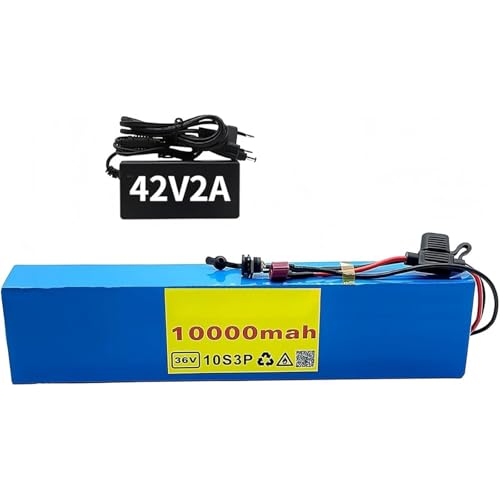 36 V 10 Ah Elektrofahrrad-Batterie, Hochleistungs-PVC, wasserdicht, mit Ladegerät und BMS-Schutz für verbessertes Fahrerlebnis von Generisch