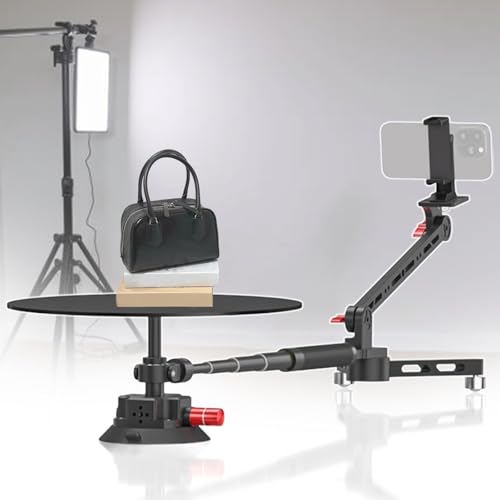 360 Grad Spinner Fotografie Drehteller mit einstellbarem Aufnahmeabstand, drehbarer Kameraschieber für professionelle Lebensmittel- und Kosmetikfotografie von Generisch